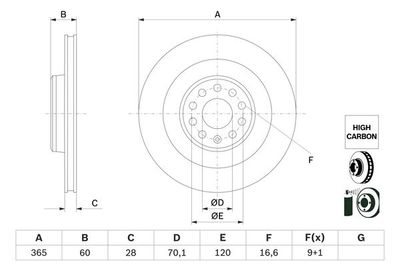 0986479G56 BOSCH Тормозной диск