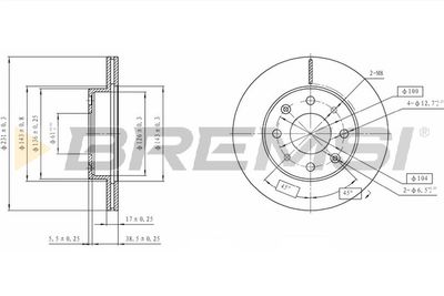 CD6571V BREMSI Тормозной диск