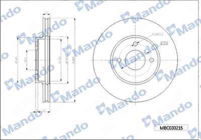 MBC030215 MANDO Тормозной диск