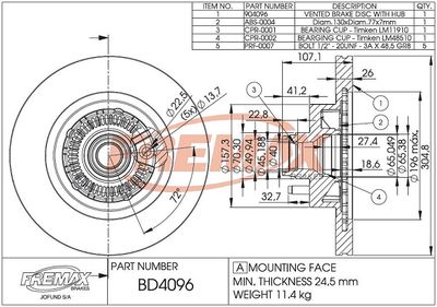 BD4096KT FREMAX Тормозной диск