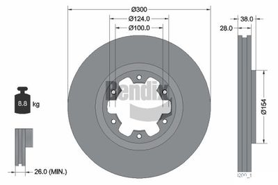 BDS2060 BENDIX Braking Тормозной диск