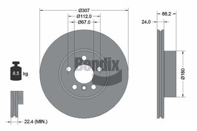 BDS1631HC BENDIX Braking Тормозной диск