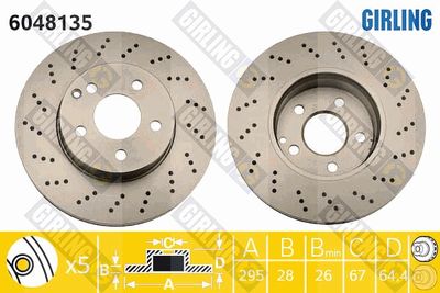 6048135 GIRLING Тормозной диск