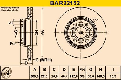 BAR22152 BARUM Тормозной диск