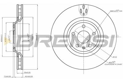 CD7847V BREMSI Тормозной диск