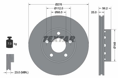 92068100 TEXTAR Тормозной диск