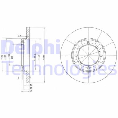 BG2807 DELPHI Тормозной диск