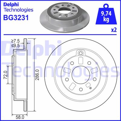 BG3231 DELPHI Тормозной диск