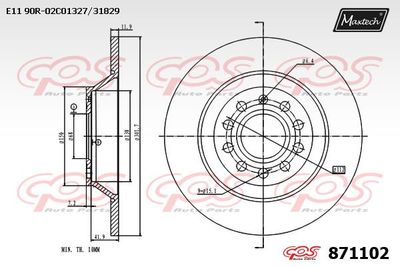 871102 MAXTECH Тормозной диск