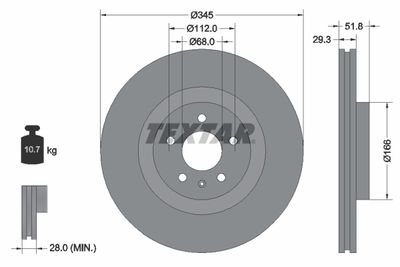 92160205 TEXTAR Тормозной диск