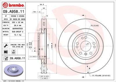 09A95811 BREMBO Тормозной диск