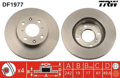 DF1977 TRW Тормозной диск