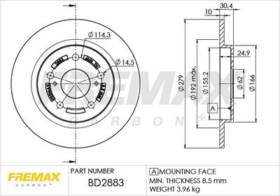 BD2883 FREMAX Тормозной диск