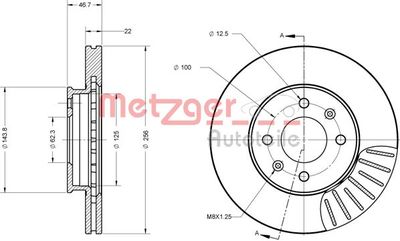 6110707 METZGER Тормозной диск