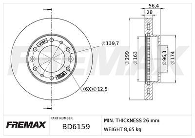 BD6159 FREMAX Тормозной диск