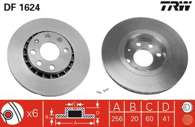 DF1624 TRW Тормозной диск