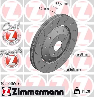 100336570 ZIMMERMANN Тормозной диск