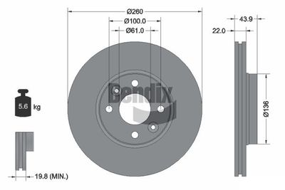 BDS1003 BENDIX Braking Тормозной диск