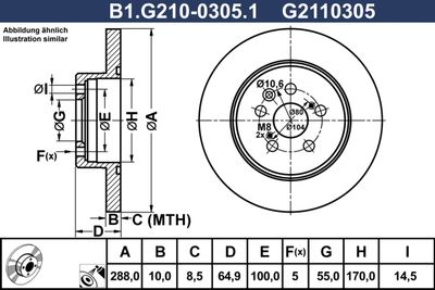 B1G21003051 GALFER Тормозной диск