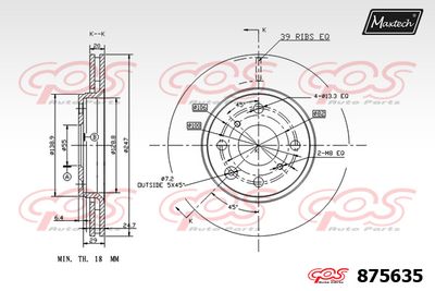 875635 MAXTECH Тормозной диск