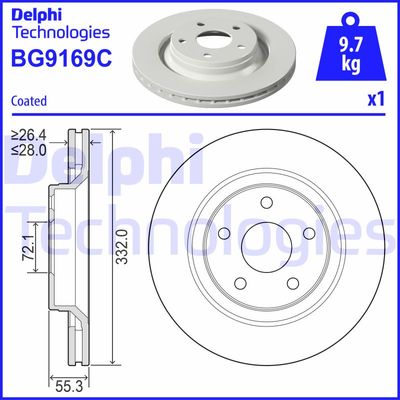 BG9169C DELPHI Тормозной диск