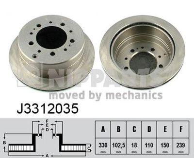 J3312035 NIPPARTS Тормозной диск