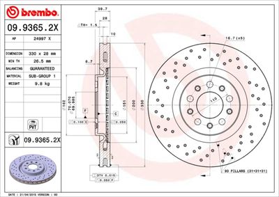 0993652X BREMBO Тормозной диск