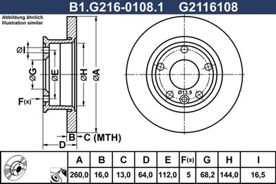 B1G21601081 GALFER Тормозной диск