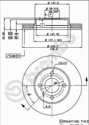 09314010 BREMBO Тормозной диск