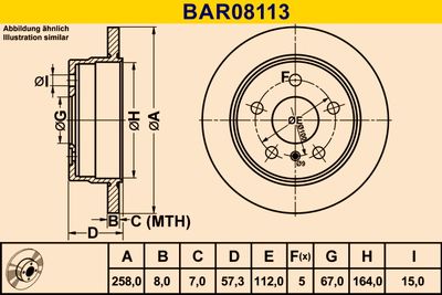 BAR08113 BARUM Тормозной диск