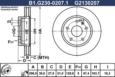 B1G23002071 GALFER Тормозной диск