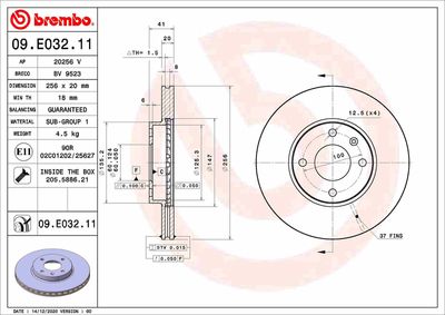 09E03211 BREMBO Тормозной диск