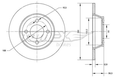 TX7103 TOMEX Brakes Тормозной диск