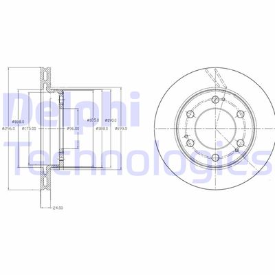 BG4221 DELPHI Тормозной диск