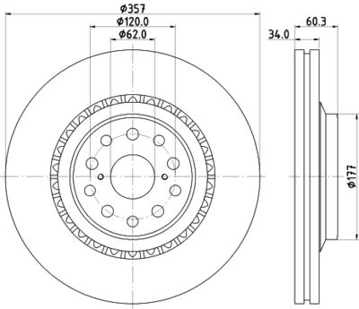 8DD355116921 HELLA PAGID Тормозной диск