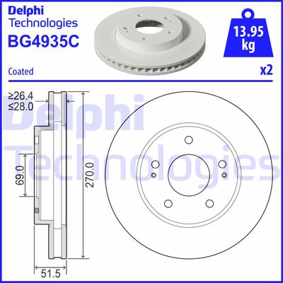 BG4935C DELPHI Тормозной диск