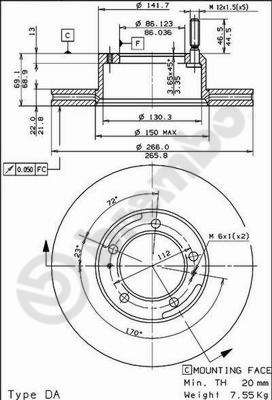 BS7854 BRECO Тормозной диск