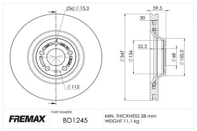 BD1245 FREMAX Тормозной диск
