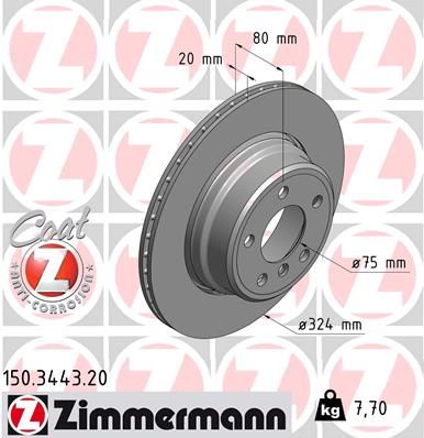 150344320 ZIMMERMANN Тормозной диск