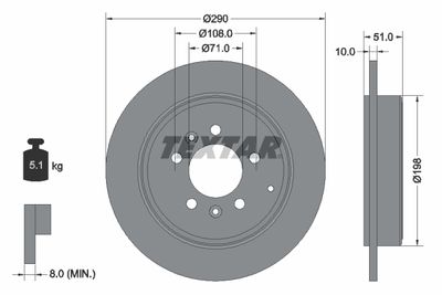 92112000 TEXTAR Тормозной диск