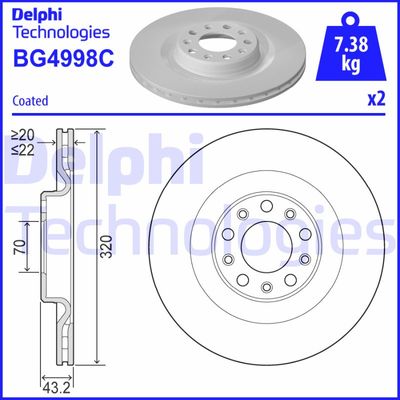 BG4998C DELPHI Тормозной диск