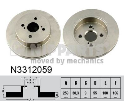 N3312059 NIPPARTS Тормозной диск