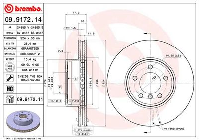 09917214 BREMBO Тормозной диск