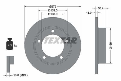 92019900 TEXTAR Тормозной диск