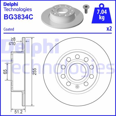 BG3834C DELPHI Тормозной диск