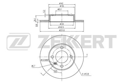 BS6355 ZEKKERT Тормозной диск