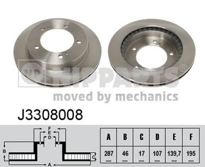 J3308008 NIPPARTS Тормозной диск