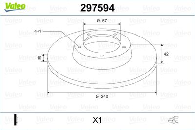 297594 VALEO Тормозной диск