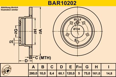 BAR10202 BARUM Тормозной диск