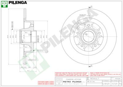 5729 PILENGA Тормозной диск